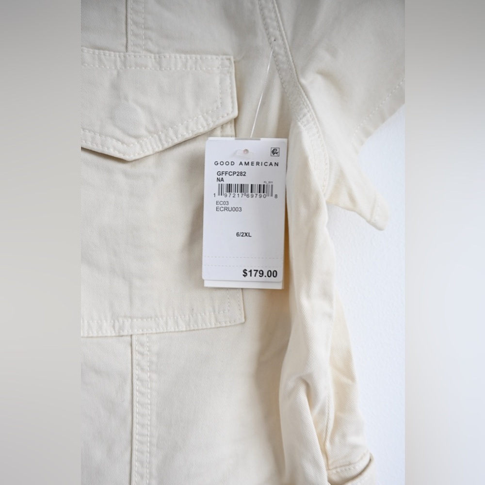 Good American “Pallazo Cropped Jumpsuit”, Ecru, New With Tags, 2XL - Picture 8 of 9